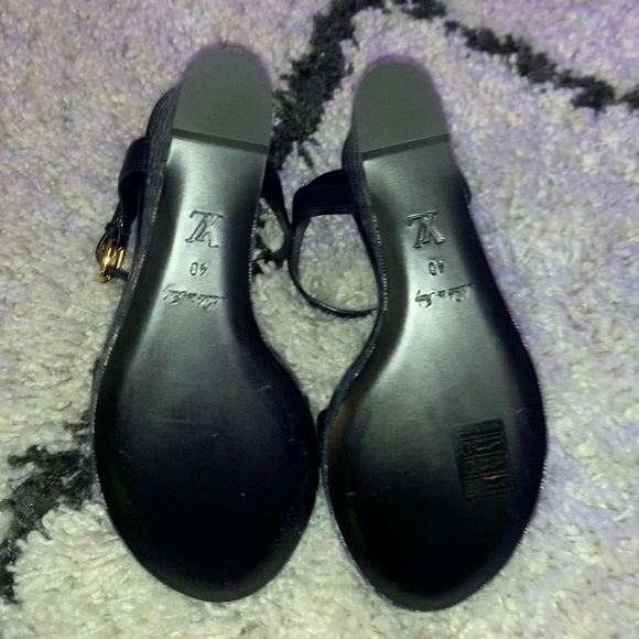 Authentic Louis Vuitton Denim Wedges in Blue - Picture 3 of 7